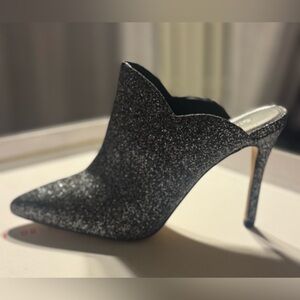 Elegant Black Glitter Women's Heels